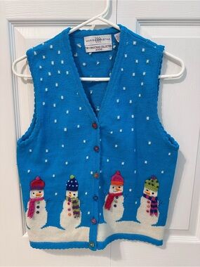 Vintage Marisa Christina Snowman Sweater Vest 2000